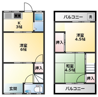 【間取り】 | 安堂町連棟貸家