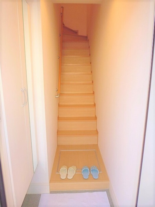 熊本市北区清水新地２丁目のアパートの玄関