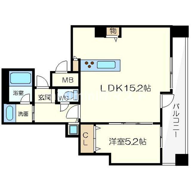 大阪市西区新町１丁目の賃貸マンションの間取り
