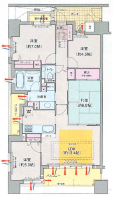 アーデンタワー新町の間取り