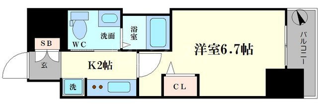エステムコート阿波座プレミアムの間取り