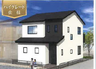 【外観パース】 | 清須市土田　１号棟〈仲介手数料無料〉清洲小・清洲中　新築一戸建て | 新築戸建の事はマックスバリュで住まい相談へお任せください。