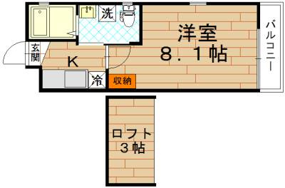 ドーリアNIJO駅東（ドーリア二条駅東）の間取り|間取り・左右反転