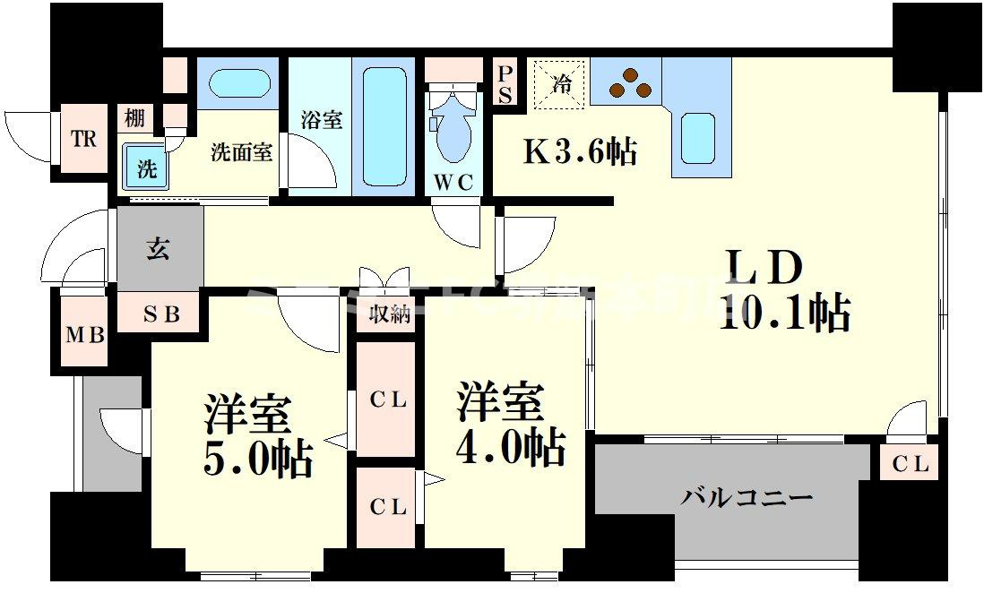 プレミスト堺筋本町ラディーナの間取り