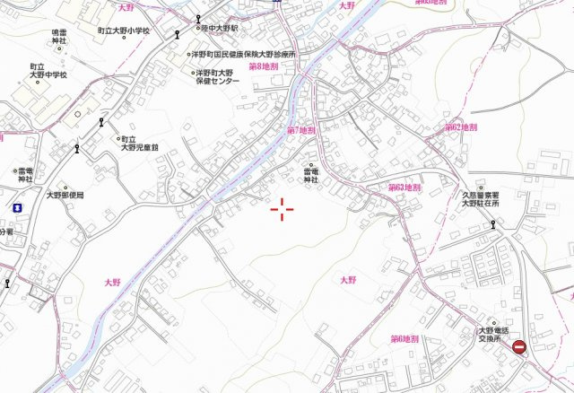 洋野町大野の土地図