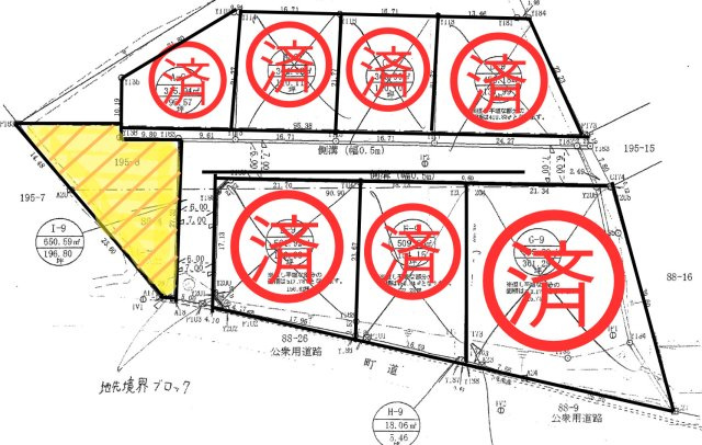 岩泉小本字大牛内の土地図