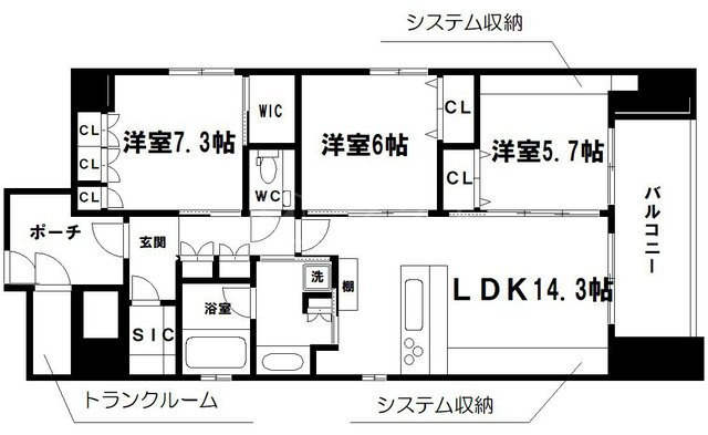 エステムコート船場プレミアの間取り