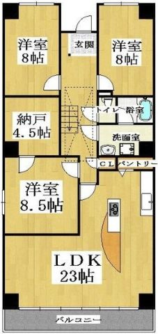 ADW Residence 谷町四丁目(旧アプリコ)の間取り