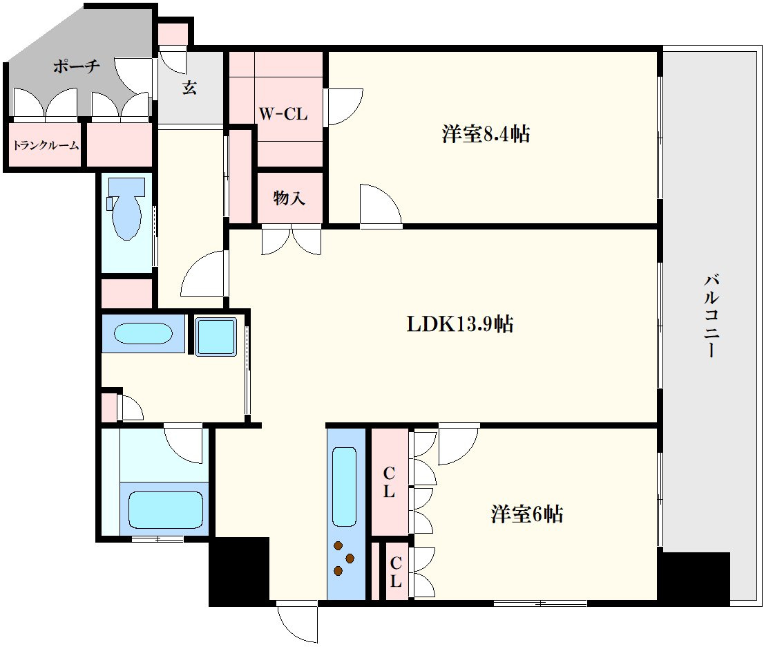 リーガルタワー船場の間取り