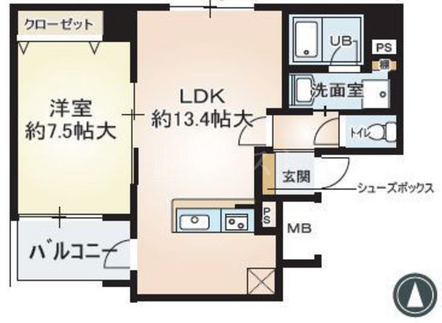 デセンテ北梅田の間取り