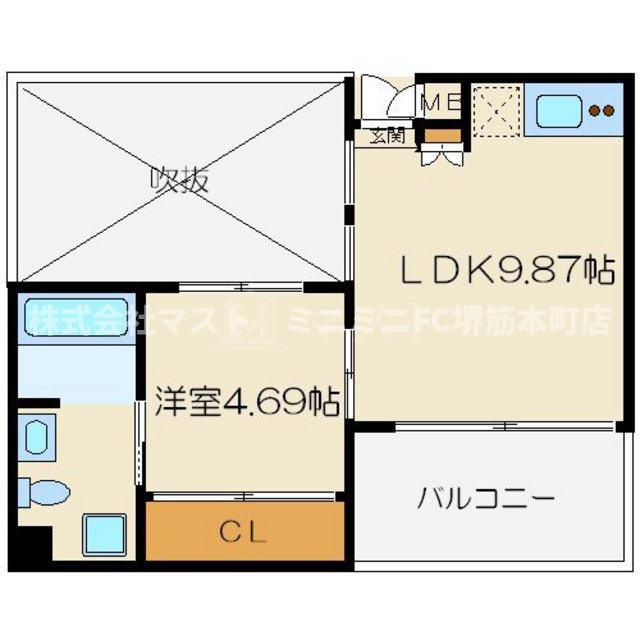 シーズアパートメント中之島の間取り