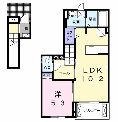 一宮市石山町のアパートの外観