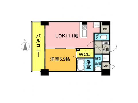 メゾンクラウン大手山【キャッシュバック対象物件】の間取り