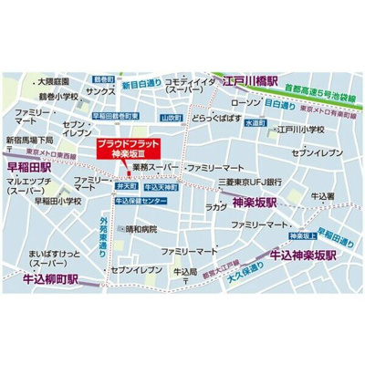 【地図】 | プラウドフラット神楽坂Ⅲ