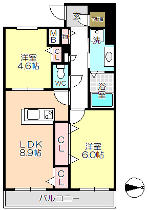 【間取り】 | ブランTAT尼崎七松町Ⅰ