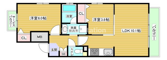 【間取り】 | フジハイムアスヒ