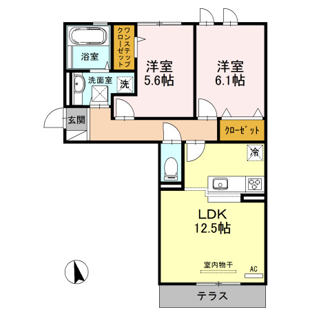 【間取り】 | ルシエルメイキラB棟