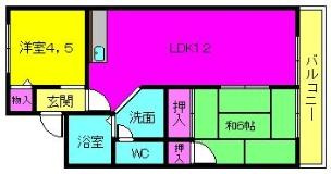 【間取り】 | クリヨン天理A