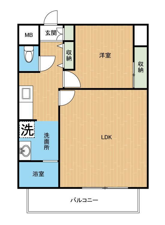 熊本市中央区南熊本１丁目の賃貸マンションの間取り