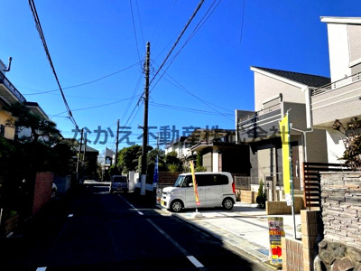 【前面道路含む現地写真】 | 仲介手数料無料　府中市四谷１丁目新築戸建て２棟　2号棟