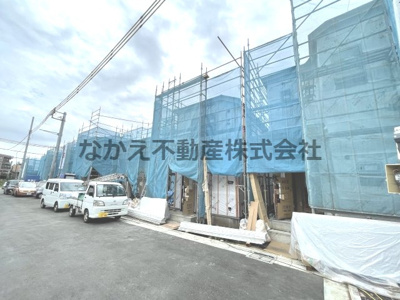 【前面道路含む現地写真】 | 仲介手数料無料　府中市西府町５丁目新築戸建て７棟　５号棟