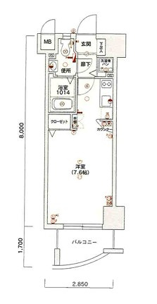 エンクレスト天神東　６階の間取り