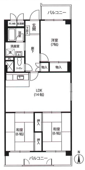 ◆池田市◆南東角部屋◆日興池田五月丘スカイマンション2号棟◆の画像