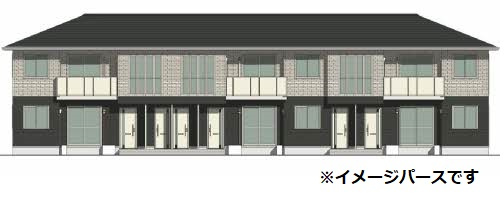 倉敷市上東のアパートの外観|パース
