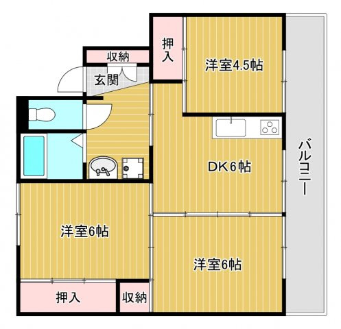 【間取り】 | ビレッジハウス筑後2
