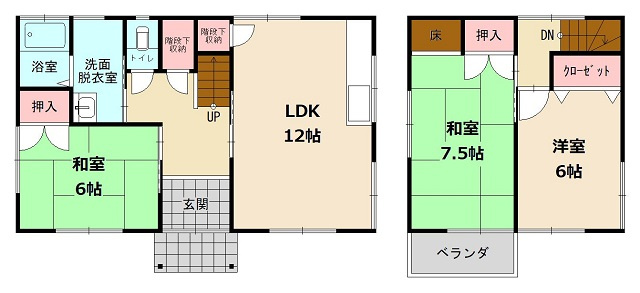 香南市野市町西野 中古戸建ての間取り