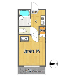 【間取り】 | プリマヴェーラ福山 | 1Ｋ