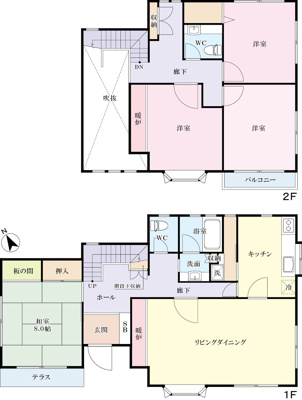 【その他】 | 湯河原町宮上　古家付き売地 | 古家の間取りです
