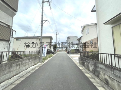 【前面道路含む現地写真】 | 仲介手数料無料　日野市旭が丘1丁目新築戸建て（4号地）