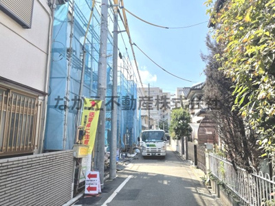 【前面道路含む現地写真】 | 仲介手数料無料　府中市天神町1丁目新築戸建て4棟　A号棟