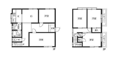 坂戸市善能寺中古戸建の間取り
