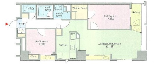 中央区築地１丁目の賃貸マンションの間取り