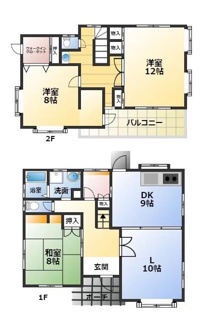 【間取り】 | 宇部市草江中古二階建て