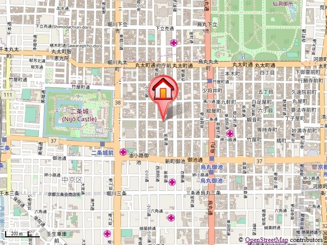 二条グランドハイツの地図