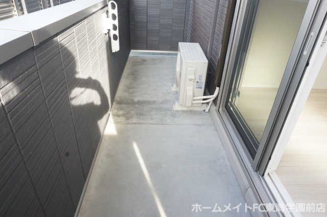 合志市須屋のアパートのバルコニー