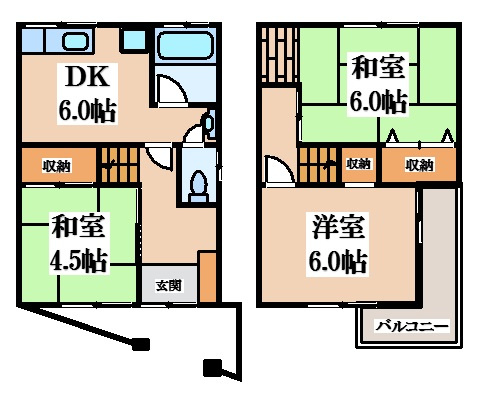 【間取り】 | 寺川4丁目貸家