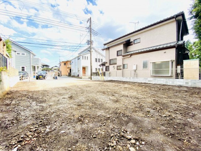 【外観】 | 値下げ！　建築条件なし売地　ＭＬＨＣＨＯＧＯ　長後駅徒歩９分　仲介手数料不要 | 土地の奥から道路側を撮影した写真です。