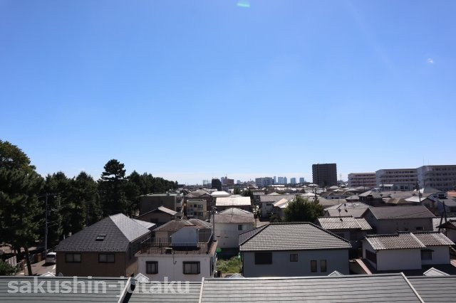 藤和シティホームズ習志野の展望|眺望自慢　前面は棟無し　幕張新都心が見渡せます
