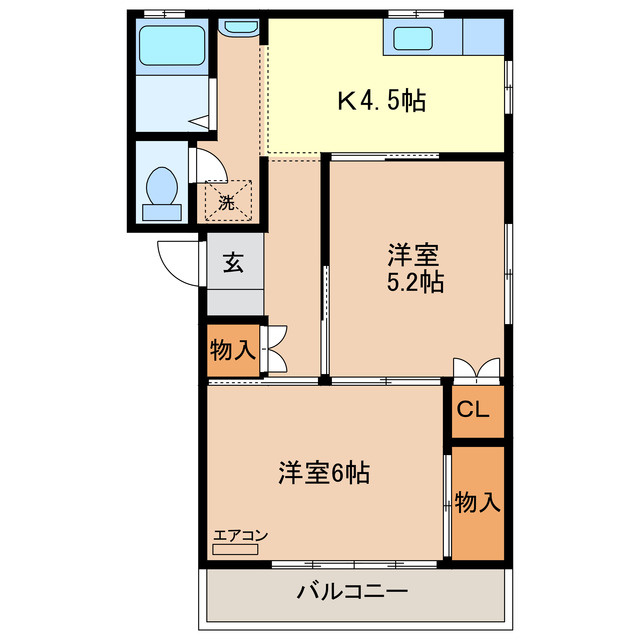 根岸コーポB棟（福居町）の間取り