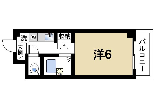 新大宮シティ・パルの間取り|1Rの間取りです