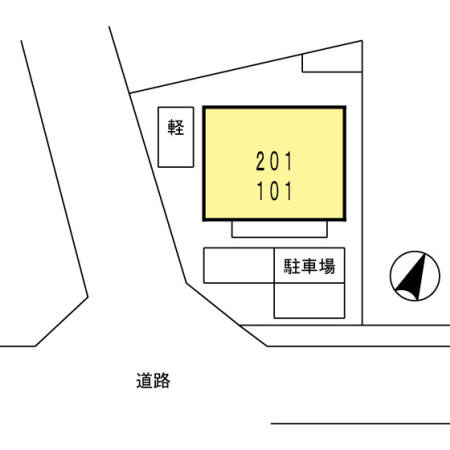 熊本市中央区新屋敷２丁目のアパートの区画図