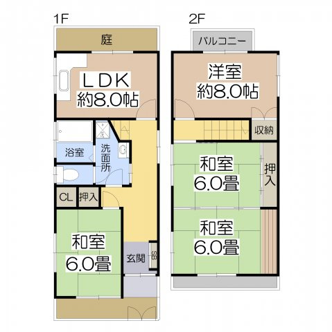 【間取り】 | 堺区北旅篭町西三丁貸家 | 堺区北旅篭町西三丁貸家