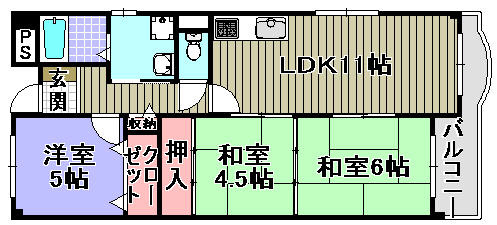 フローラル岸和田の間取り