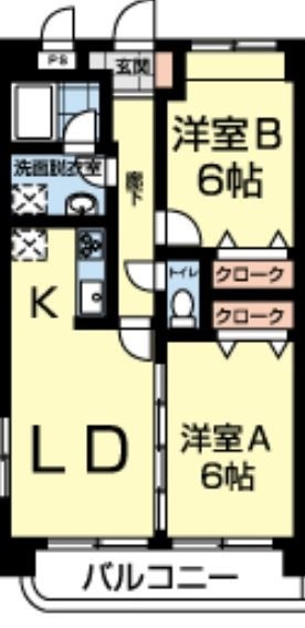 熊本市南区近見４丁目の賃貸マンションの間取り