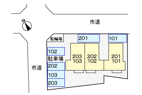 東海市高横須賀町５丁目のアパートの区画図