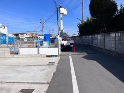 【前面道路含む現地写真】 | 千種区月ヶ丘第2期　1号棟　＜仲介手数料無料＞上野小・振甫中　新築一戸建て | 2/9撮影